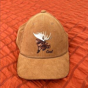 Coal Tan Corduroy Hat with Moose Design